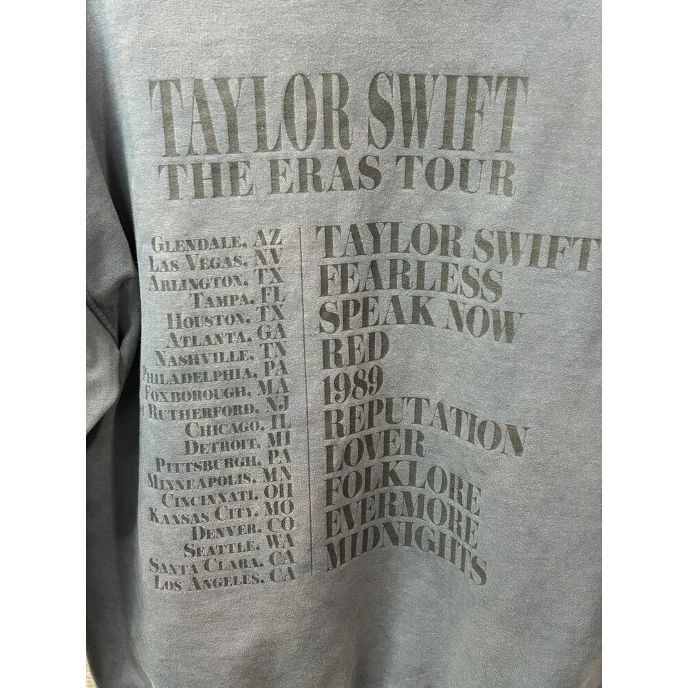 Taylor Swift The Eras Tour Sweatshirt Gray Crewneck Womens MED DISCOLORED - Picture 3 of 13